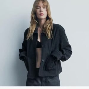 Zara Charcoal Gray Blazer